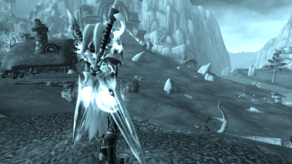 WoW the night elf is waiting for resurrection